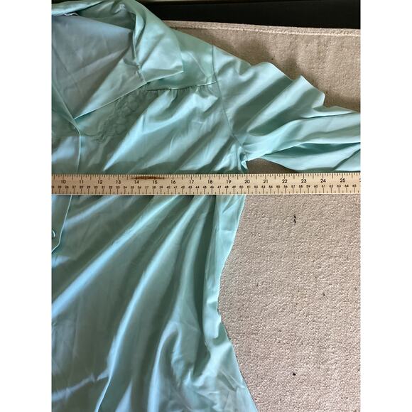 Vanity Fair Vtg L/S Nightgown Medium  Blue EUC Button Down Modest,Sleepwear - Picture 6 of 9